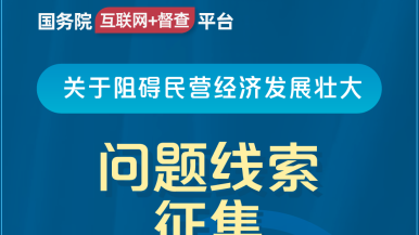 操哭女人视频国务院“互联网+督查”平台公开征集阻碍民营经济发展壮大问题线索